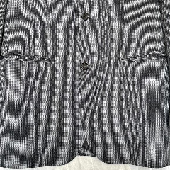 BOSS Men’s Sport Coat Blazer 40L Gray/Black Wool Blend Two Button Jacket - Picture 3 of 11